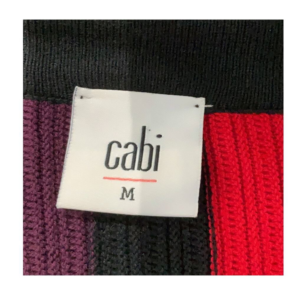 CAbi Purple, Red, Black Striped Button Up Cardigan - Medium - Picture 5 of 6